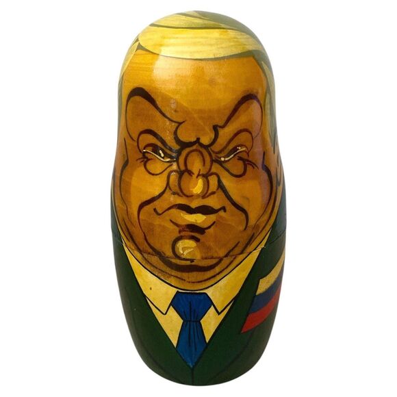 Russian Leaders Nesting Dolls USSR Set 5 Hand Painted Matryoshka Vintage - Picture 5 of 9